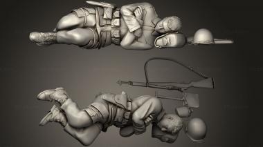 Military figurines usa soldiers 01 3d model